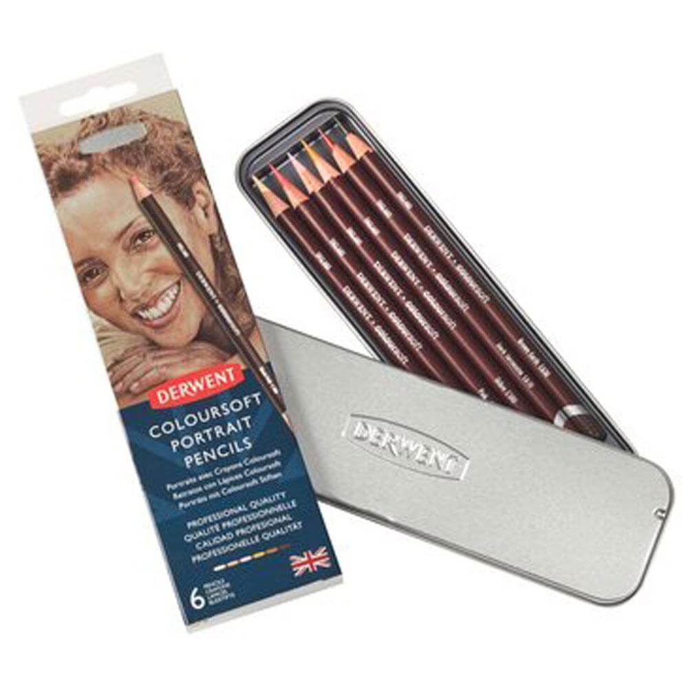 Derwent Coloursoft Portrait Pencils 6 Tin